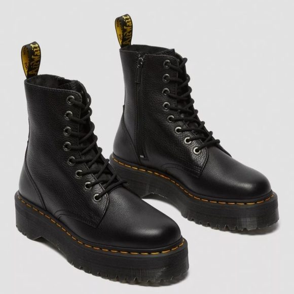 Dr. Martens Jadon Pisa Black Leather Boots - Picture 3 of 7